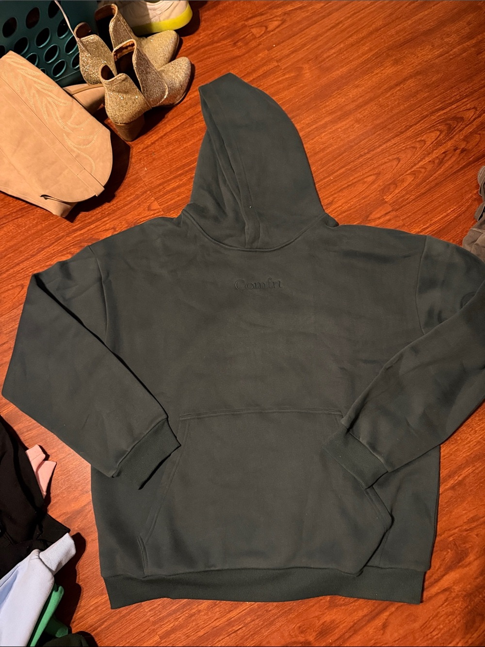 Comfrt dark green hoodie size 2XL